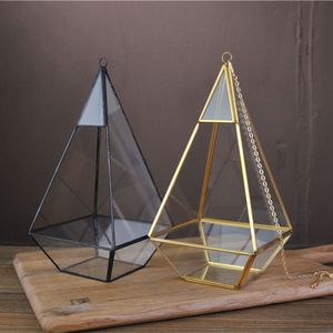 16*23Cm Miniature Glass Terrarium Geometric Diamond Desktop Garden Planter Indoor Greenhouse Succulent Plants Home Decor FMT2160