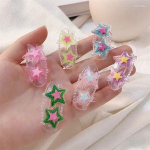 Hårtillbehör Stjärna Transparent Duckbill Clips Hairn Pin for Women Girls Mini Barrettes Ins koreanska huvudbonad Kids Top Clip