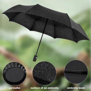 Umbrellas Fully Automatic Travel Umbrella Windproof 8 Ribs Compact Small Portable For Car Backpack