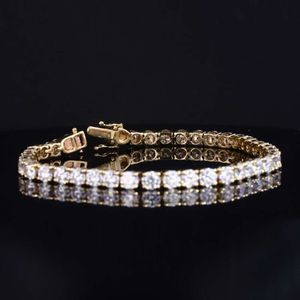 2024 Fine Jewelry Classic Jewelry 9K 14K Gold 4Mm Round Synthetic Loose Moissanite Tennis Bracelet