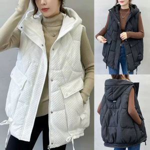 WAISTCOATS 2023 giubbotto con cappuccio invernale per donna cotone caldo cappotto da donna coreano giacche senza maniche