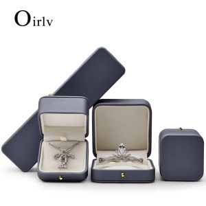 Rings Oirlv PU Leather Wedding Jewelry Box Set With Decorative Button Wedding Ring Box Oirlv Chain Bracelet Pendent Gift Jewelry Boxes