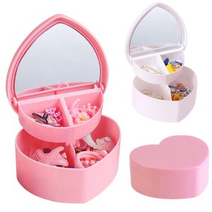 Rings Love Shape Jewelry Box Display Earrings Ring Jewelry Case Boxes Jewelry Holder Travel Portable Jewelry Organizers Storage Boxes