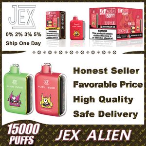 Original JEX Alien puff 15000 12000 Disposable vape Pod Device puff 15K/12K Rechargeable e cigarette