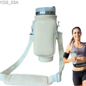 Other Drinkware Water Cup Bottle Pouch 40Oz Water Cup Carrier Sleeve Holder Shoulder-Back Design Water Bottle Accessories For Cycling Picnic YQ240221