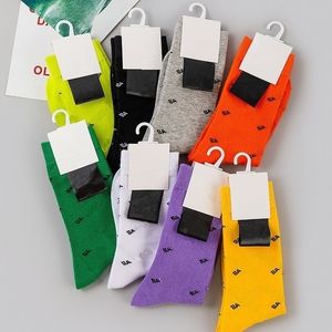luxury Mens Womens socks stocking classic letter comfortable breathable cotton Medium Length Rainbow Fluorescent Candy Socks For Men Women