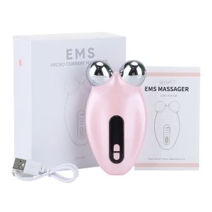 Enheter EMS Facial Massager Roller Microcurrent Face Lifting Machine Vface Roller Massager Skin Rejuvenation AntiWrinkle Beauty Device