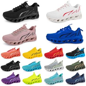 Män löparskor mode tränare kvinnor trippel svart vit röd gul grön blå persika teal lila ljusrosa fuchsia andningsbar sport sneaker sjutton gai 284