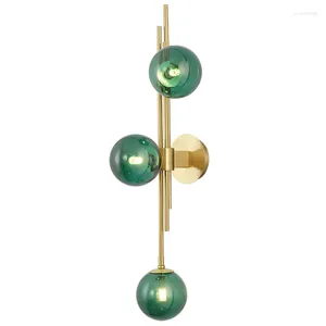 Wall Lamps Design Creative Lamp Post Modern Personality Green/Clear Glass Sconces For El Home Art Decoration Lighting G4