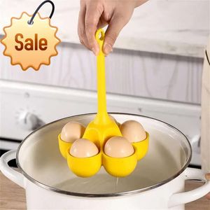 Nya nya äggverktyg kokt äggkopp säker och kompakt silikonkök kreativt fem-håls äggställ silikon äggpanna hög temperaturmotstånd