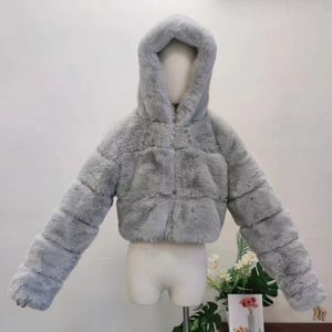 Kvinnors päls mörkbrun faux kappa enkelbröst fleece jacka vinter fluffig plysch varm