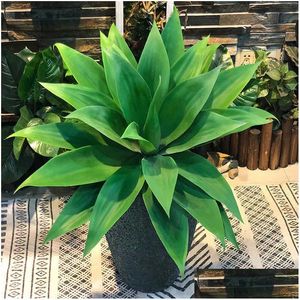 Faux Floral Greenery 55 cm Sztuczne rzadkie rośliny agawowe w pomieszczenia plastikowa gałąź tropikalna Fałszywe zielony liść ogrodowy Balkon Balkon