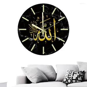 Настенные часы светящиеся в темноте EID часы 3D подвесные декоративные бесшумные украшения для домашнего декора на батарейках
