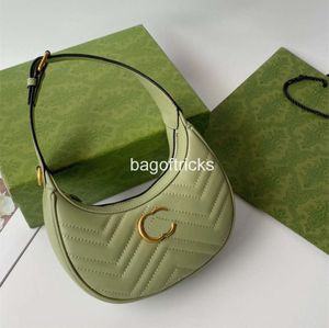 Mini Ladies 23 Hobo Designer Avocado Green Shoulder Bags Meniscus Handbags Retro Style Purses With Hardware Woman Underarm Package