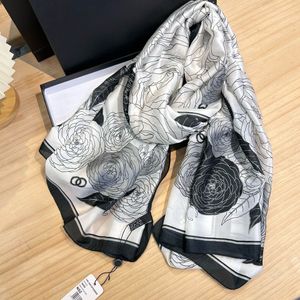 Fashion Flower Print Silk Scarf For Women Soft Luxury Travel Party Beach Silk Scarves Spring and Summer Lady Shawl 180*90cm