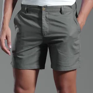 Pantaloncini maschi maschio color lino a colore tasca da tasca pantaloni versatili alla moda alla moda e schiuma estiva