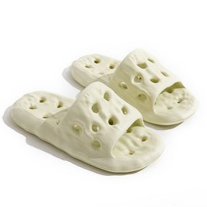 Тапочки на плоской подошве с отверстиями для мужчин, женские резиновые сандалии, летние пляжные, ванна и бассейны, обувь зеленого цвета