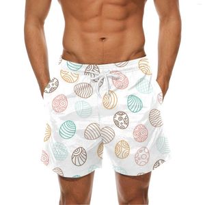 Men's Shorts Mens 3d Easter Eggs Printing Man Pocket Swimwear Men Trunks Swim Beach Short Pants Day Spring Clothing