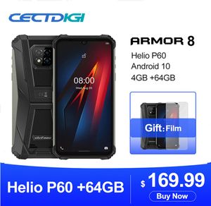 Ulefone Armor 8, 4 ГБ, 64 ГБ, Android 10, прочный мобильный телефон Helio P60, Octacore 24G5G, Wi-Fi, 61 дюйм, водонепроницаемый смартфон1496213