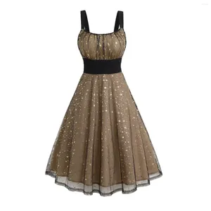 Sıradan Elbiseler Yıldız Pinup Rockbilly Seksi Parti Vintage Elbise Kadın Sling Retro 1950'ler 60s Swing Ziyafet Tunik Vestidos Mujer