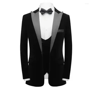 Men's Suits 2024 Plus-size Fashion Business Europe And America Britain Velvet Slim Leisure Gentleman Wedding Man Blazer