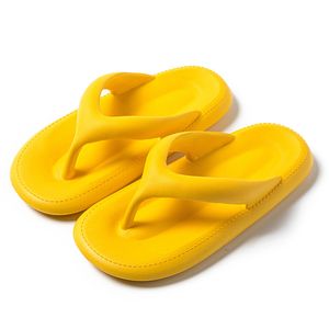 flip flops slippers for men and women wearing on the beach outside in summer indoor soft soled bathrooms bathing anti slip sandals yellow