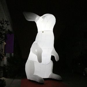 wholesale 10mH (33ft) with blower Custom advertising white giant inflatable rabbit/animal cartoon/inflatables easter bunny with led light for sale