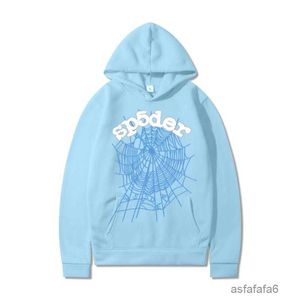 Mens Hoodies Sweatshirts Sky Blue SP5der Hoodie Men Women 1 Hip Hop Young Thug Spider World Wide 5555555 Print Pullover Hoody Light 4QRR G2U2