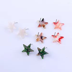 Stud Earrings Cute Simple Design Green/White/Brown/Red Acrylic Star Earring For Women Handmade Charming Date Gift Jewelry