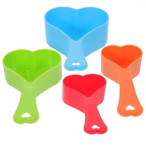 Measuring Tools 4 Pcs Heart Shaped Spoon Liquid Cups Cooking Spoons Asb Cute For Ingredients