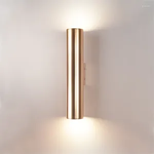 Wall Lamp Simple Modern Gold Long Pipe Lamps Led Bedroom Industrial Dining Room Aisle Living Sconces Lights Deco Lighting
