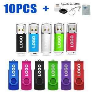 محركات أقراص 10pcs/Lot USB 2.0 محرك أقراص فلاش 64 جيجابايت 128GB Drive Drive 16GB Pendrive 32GB على مفتاح USB Stick 1GB 2GB 4GB 8GB DISK DISK