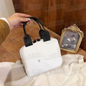 Luksusowe torby kosmetyczne Piciowa biała uchwyt zamek błyskawiczny poliestrowa torba do przechowywania makijażu