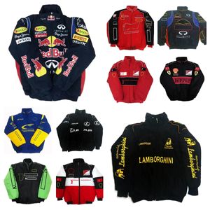 F1 Racing Suit Long-sleeved Jacket Retro Motorcycle Suit Jacket Motorcycle Team Winter Cotton Clothing Suit Embroidered Warm Jacket yf2024