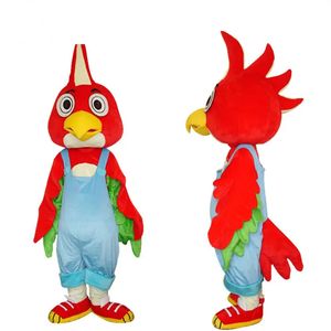 Costume da mascotte di tacchino rosso da spettacolo di alta qualità, vestito da festa di Halloween, Natale, personaggio dei cartoni animati, vestito di carnevale, unisex, per adulti