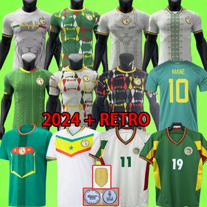 2024 Senegal Soccer Jersey Mężczyźni 23 24 25 Drużyna narodowa Vintage 2002 Retro fanów Wersja gracza Mane Jackson Sarr Koulibaly Ndiaye Ismaila Diatta DiAllo Football Shirt T.