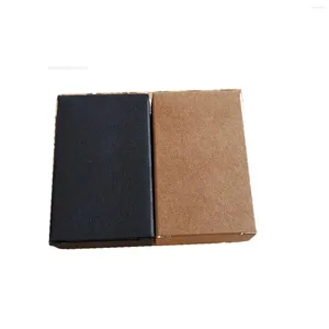 Presentförpackning 100 st/parti 4 2 6,5 cm brun svart kartong platt lång eterisk oljeflaska förpackningslåda kosmetiklådor