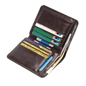 Plånböcker äkta läder män kort trifold plånbok multi slots innehavare manlig koppling vintage handväska pengar väskor232w