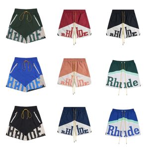 designer pant rhude mens shorts summer swim short knee length hip hop high street sports training beach pants mens elastic waist shorts mens short European 0