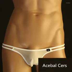 Underbyxor acebal cers märke män bikini shorts sexig låg midja transparent underkläder gay underkläder xxl storlek