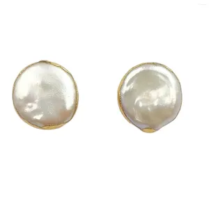 Brincos de parafuso prisioneiro WT-MPE104 forma aleatória natural nugest 18k real banhado a ouro de água doce pérola studs mergulhados mulheres