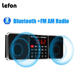 スピーカーLefon Digital Portable Radio AM FM BluetoothスピーカーステレオMP3プレーヤーTF SDカードUSBドライブハンズフリーコール充電式スピーカー