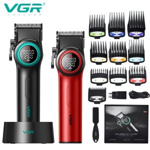 Trimmers VGR Hair Trimmer 9000RPM Hair Clipper Professional Hair Cutting Machine 21Gears Speed Adjustable Barber Clippers for Men V001