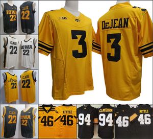 Iowa Hawkeyes 3 Cooper DeJean college Football Jersey Uomo STITCHED Maglie 46 George Kittle bianco nero arancione uomo 22 Caitlin Clark maglie da basket