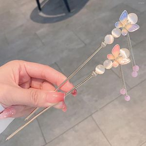 Grampos de cabelo clássico chinês vara pinos para mulheres borboleta hairpins artesanais acessórios de jóias de casamento ornamentos