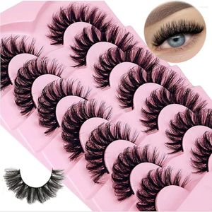False Eyelashes 7 Pairs Fluffy Thick Volume Faux Mink Lashes Dramatic D Eye Look Like Lash Extension Pack