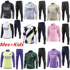 2023 2024 new Real Madrids Half pull Long-sleeved Tracksuits embroidery Training suit High Quality 23 24 soccer Training Men clothing outdoor jogging shirt kit