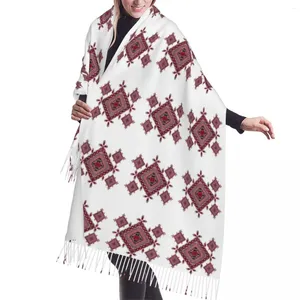 Halsdukar anpassade tryckta arabiska palestinier tatreez halsduk kvinnor män vinter fall varm mode mångsidig kvinnlig sjal wrap