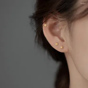 Stud Earrings Girls' Minimalist Simple Little Flower Golden/White Ear Nail Female Trendy Piercing Earring Accessories Cute Gifts