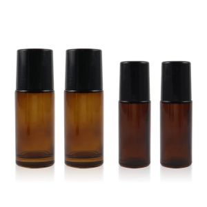 Bottle 10 X 30ml 50ml Amber Glass Roll on Perfume Bottle 50cc Empty Brown Essential Oil Rollon Containers for Use Cosmetic Packaging